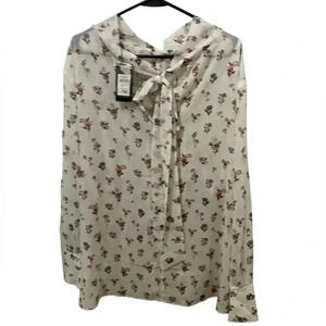 City Chic Lightweight Sheer Floral Blouse